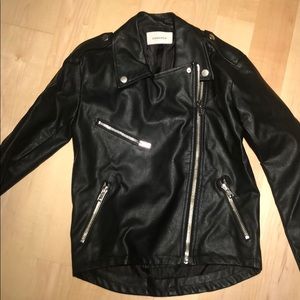 Vegan leather moto jacket
